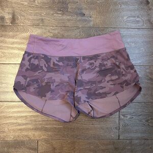 Lululemon Speed Up Short in Incognito Camo Pink Taupe Multi/Pink Taupe